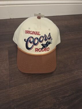 NWT Original Coors Rodeo Men's Two-Tone Cap - Cream & Brown